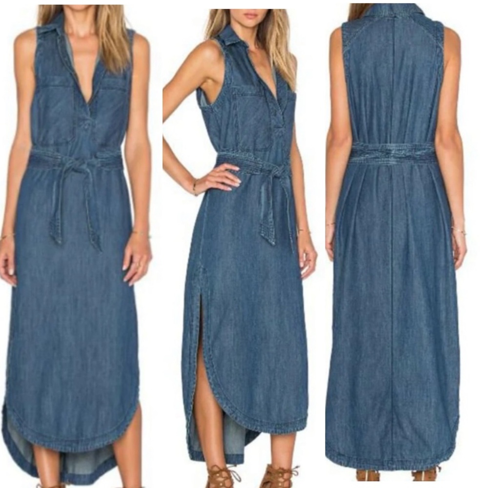 Free People Blue Denim Maxi Dress